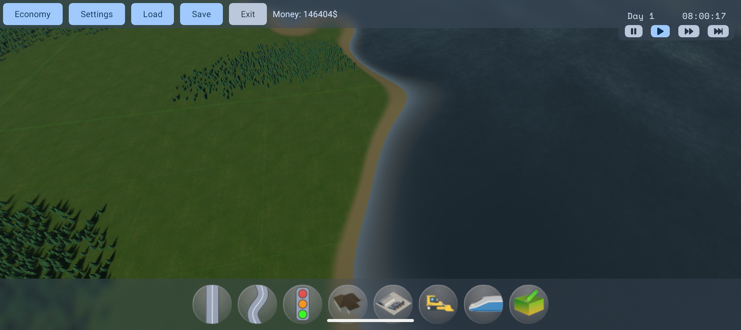 Touch-scaled Egregoria settings interface on Android